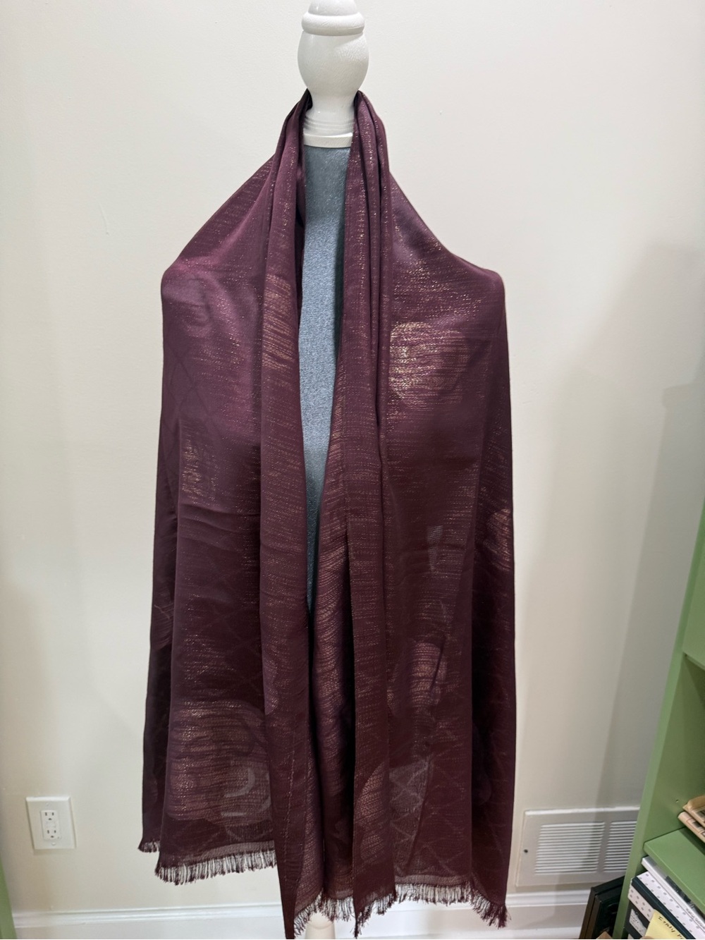 Home Accents Metallic Plum Wrap Scarf